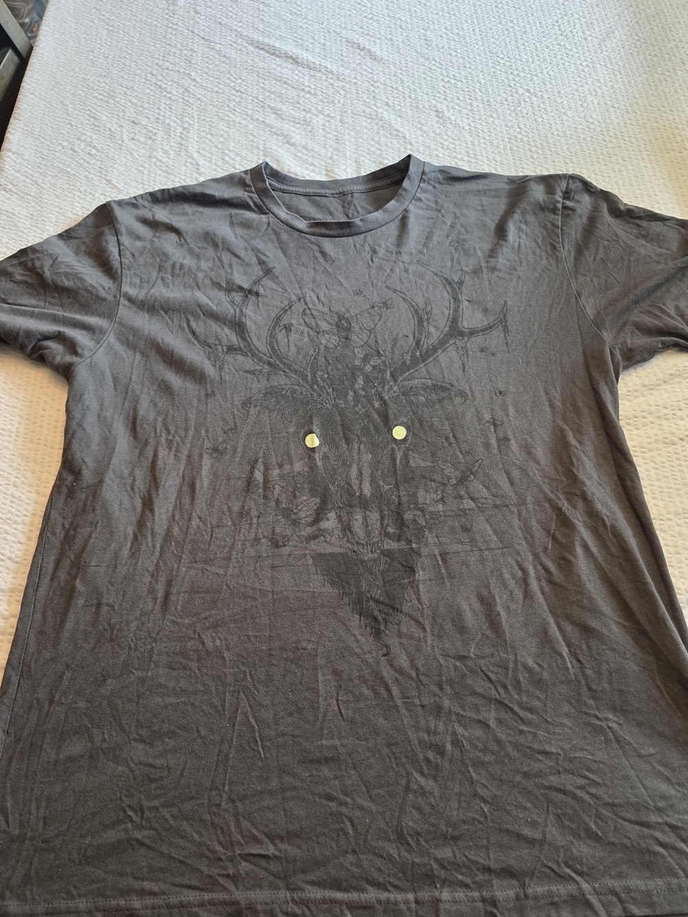Dark Gray Graphic Crew Neck T-Shirt Xl